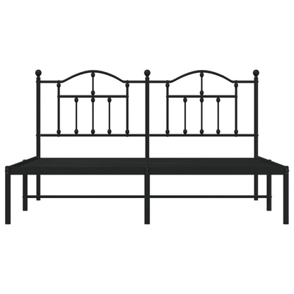 Estrutura de cama com cabeceira 160x200 cm metal preto