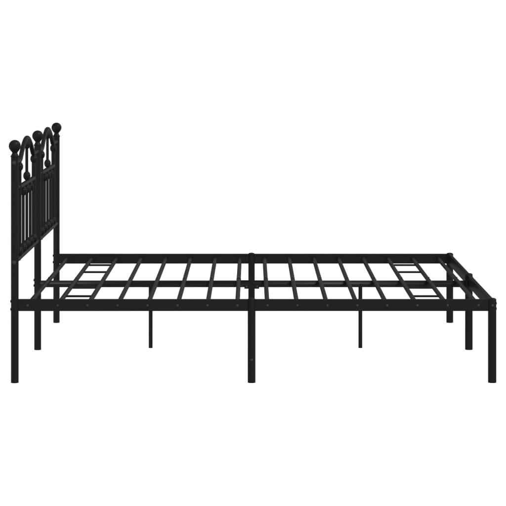 Estrutura de cama com cabeceira 160x200 cm metal preto