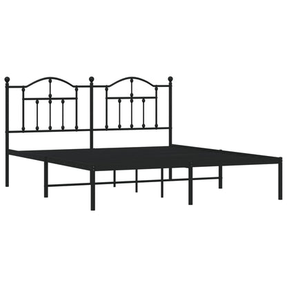 Estrutura de cama com cabeceira 183x213 cm metal preto