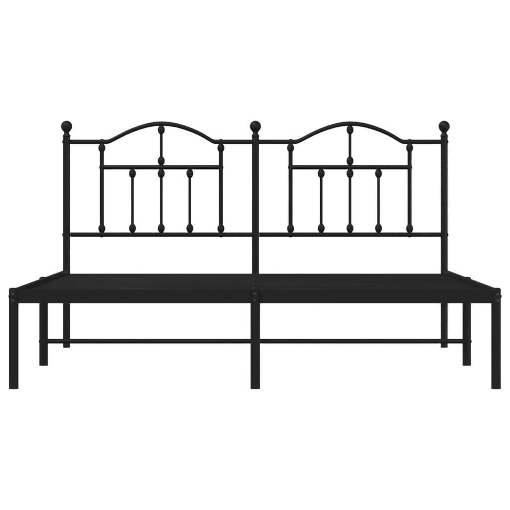 Estrutura de cama com cabeceira 183x213 cm metal preto