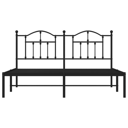 Estrutura de cama com cabeceira 183x213 cm metal preto