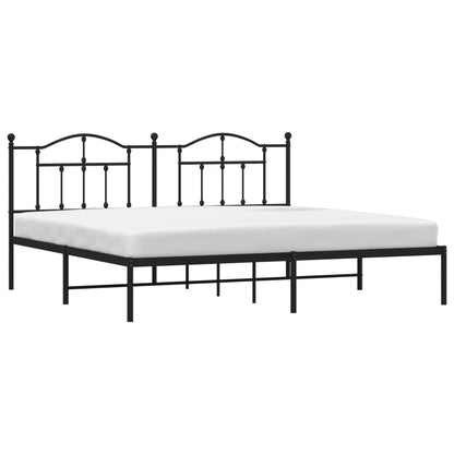 Estrutura de cama com cabeceira 193x203 cm metal preto