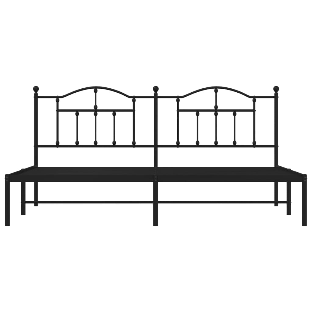 Estrutura de cama com cabeceira 193x203 cm metal preto