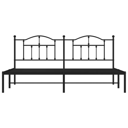 Estrutura de cama com cabeceira 193x203 cm metal preto