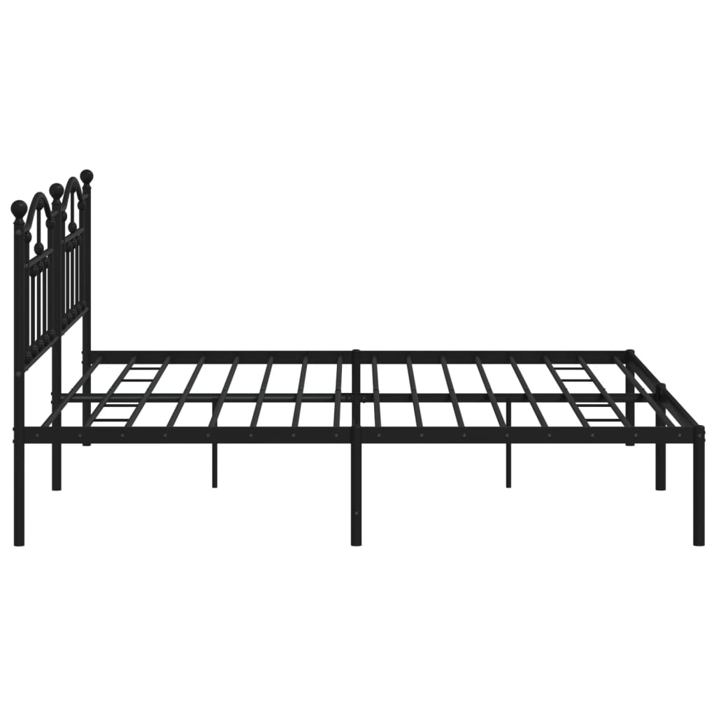 Estrutura de cama com cabeceira 193x203 cm metal preto