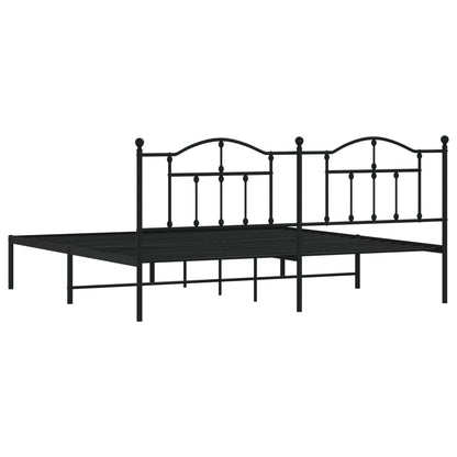 Estrutura de cama com cabeceira 193x203 cm metal preto