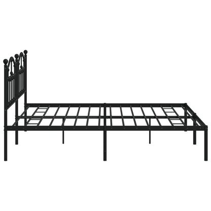 Estrutura de cama com cabeceira 200x200 cm metal preto