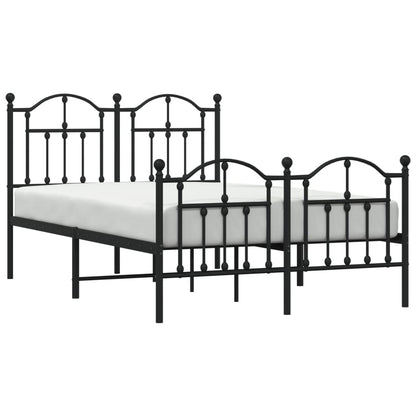 Estrutura de cama com cabeceira e pés 120x190 cm metal preto