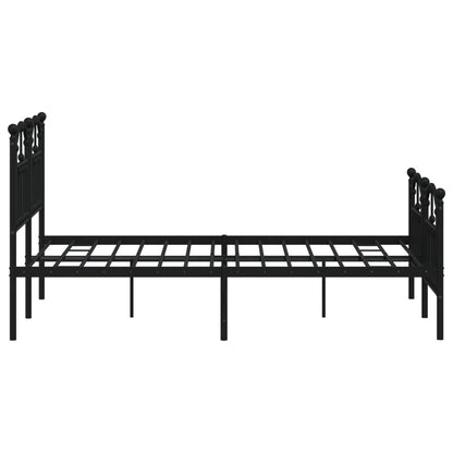 Estrutura de cama com cabeceira e pés 120x190 cm metal preto