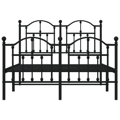 Estrutura de cama com cabeceira e pés 120x200 cm metal preto