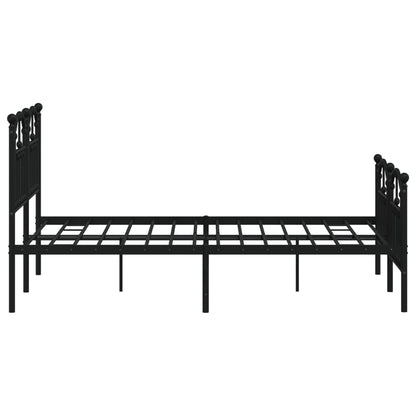 Estrutura de cama com cabeceira e pés 120x200 cm metal preto