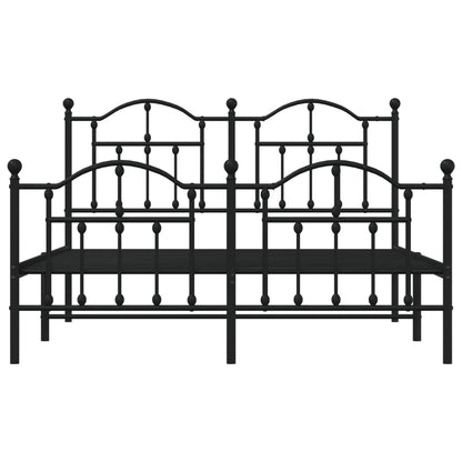 Estrutura de cama com cabeceira e pés 140x200 cm metal preto