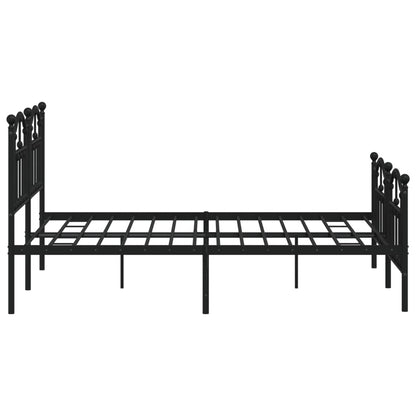 Estrutura de cama com cabeceira e pés 140x200 cm metal preto