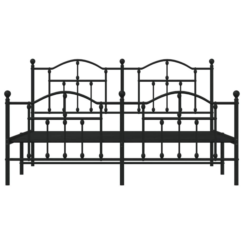 Estrutura de cama com cabeceira e pés 180x200 cm metal preto