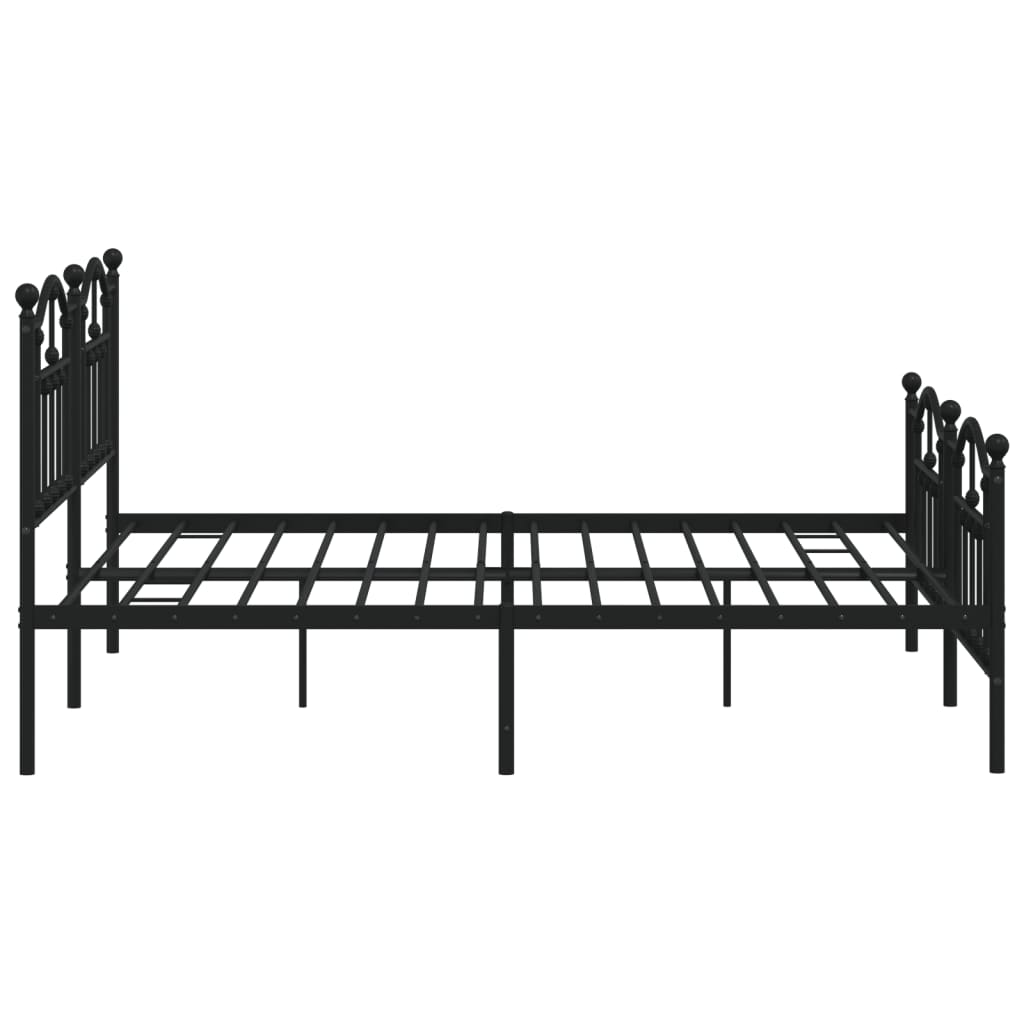 Estrutura de cama com cabeceira e pés 180x200 cm metal preto