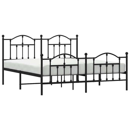 Estrutura de cama com cabeceira e pés 183x213 cm metal preto