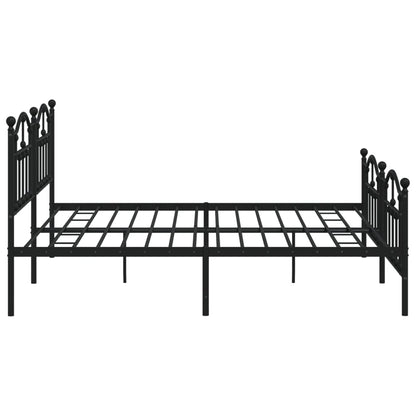 Estrutura de cama com cabeceira e pés 193x203 cm metal preto