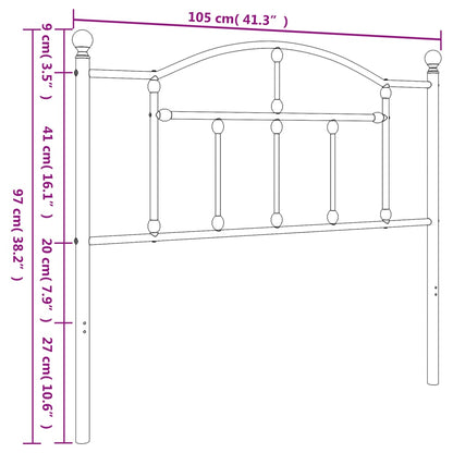 Cabeceira de cama 100 cm metal preto