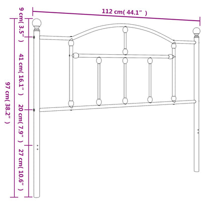 Cabeceira de cama 107 cm metal preto