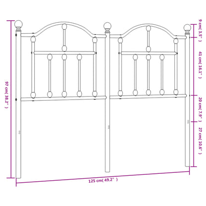 Cabeceira de cama 120 cm metal preto