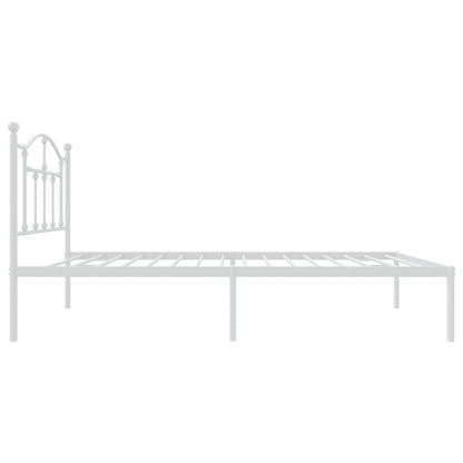 Estrutura de cama com cabeceira 75x190 cm metal branco