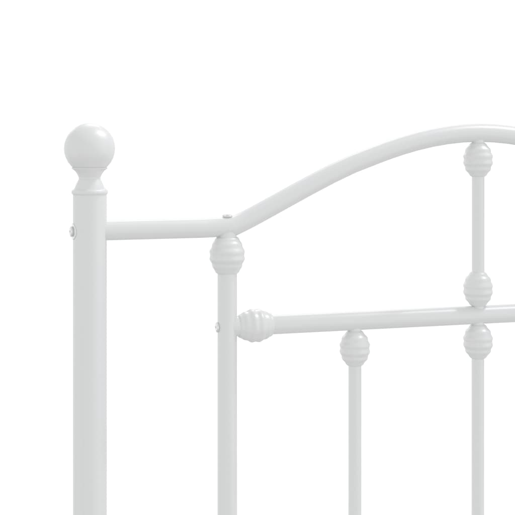 Estrutura de cama com cabeceira 75x190 cm metal branco