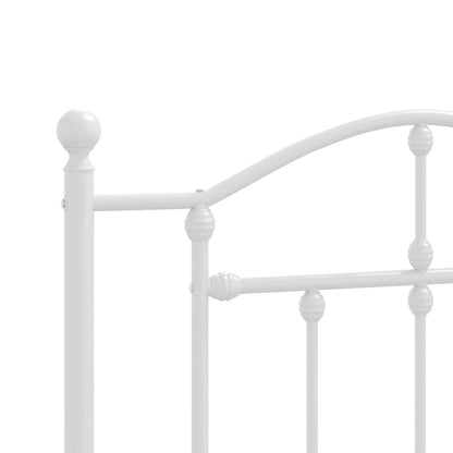 Estrutura de cama com cabeceira 75x190 cm metal branco