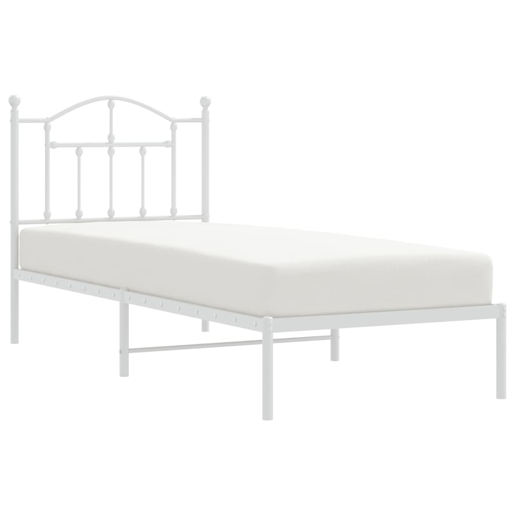 Estrutura de cama com cabeceira 80x200 cm metal branco