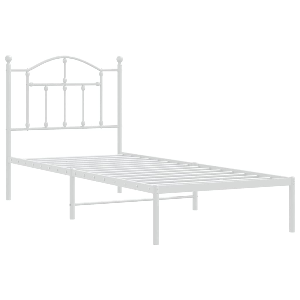 Estrutura de cama com cabeceira 80x200 cm metal branco