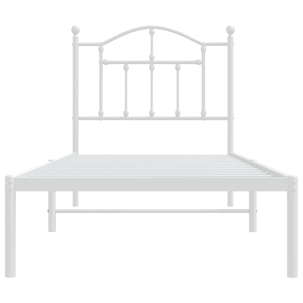 Estrutura de cama com cabeceira 80x200 cm metal branco