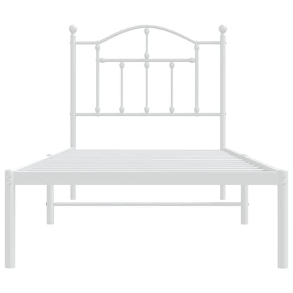 Estrutura de cama com cabeceira 80x200 cm metal branco