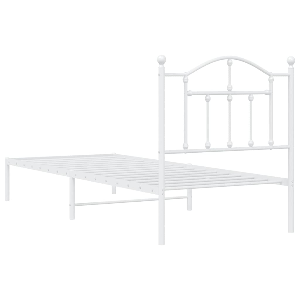 Estrutura de cama com cabeceira 80x200 cm metal branco