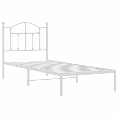 Estrutura de cama com cabeceira 90x190 cm metal branco