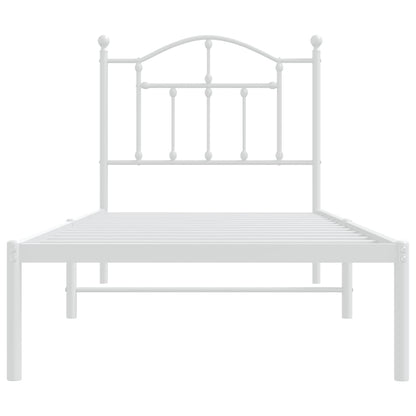 Estrutura de cama com cabeceira 90x190 cm metal branco