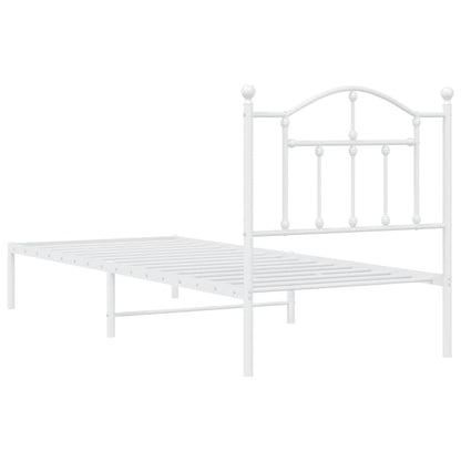 Estrutura de cama com cabeceira 90x190 cm metal branco