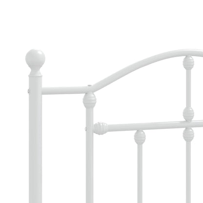 Estrutura de cama com cabeceira 90x190 cm metal branco