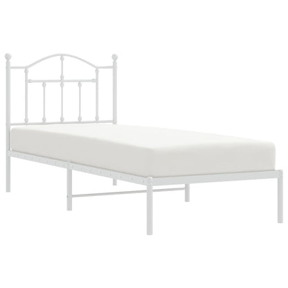 Estrutura de cama com cabeceira 90x200 cm metal branco