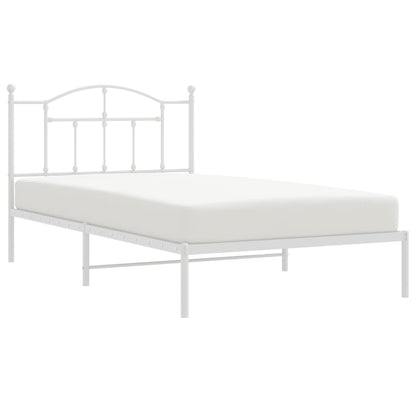 Estrutura de cama com cabeceira 100x200 cm metal branco