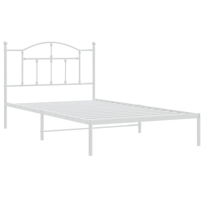 Estrutura de cama com cabeceira 100x200 cm metal branco