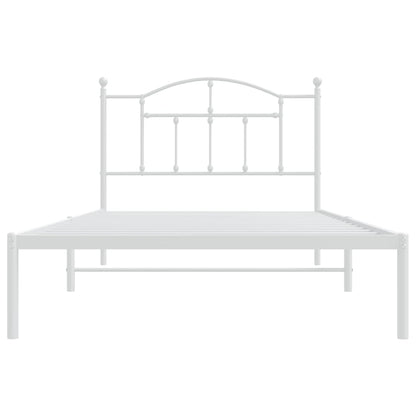 Estrutura de cama com cabeceira 100x200 cm metal branco