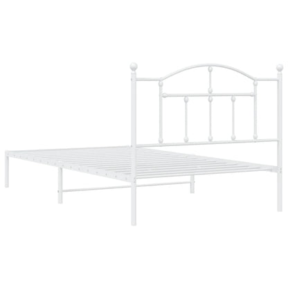 Estrutura de cama com cabeceira 100x200 cm metal branco