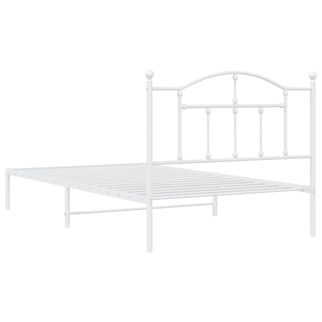 Estrutura de cama em metal com cabeceira 107x203 cm branco