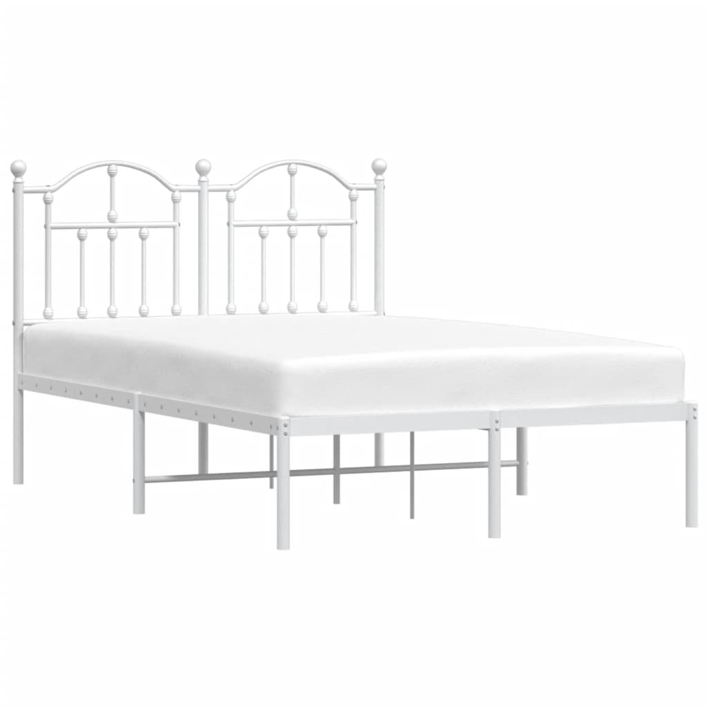 Estrutura de cama com cabeceira 120x200 cm metal branco