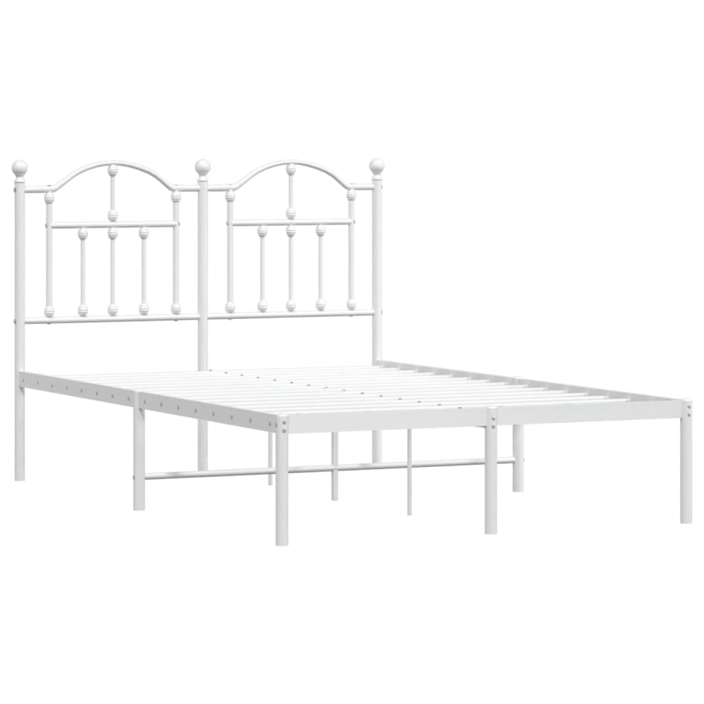 Estrutura de cama com cabeceira 120x200 cm metal branco