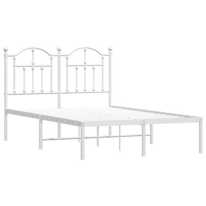 Estrutura de cama com cabeceira 120x200 cm metal branco