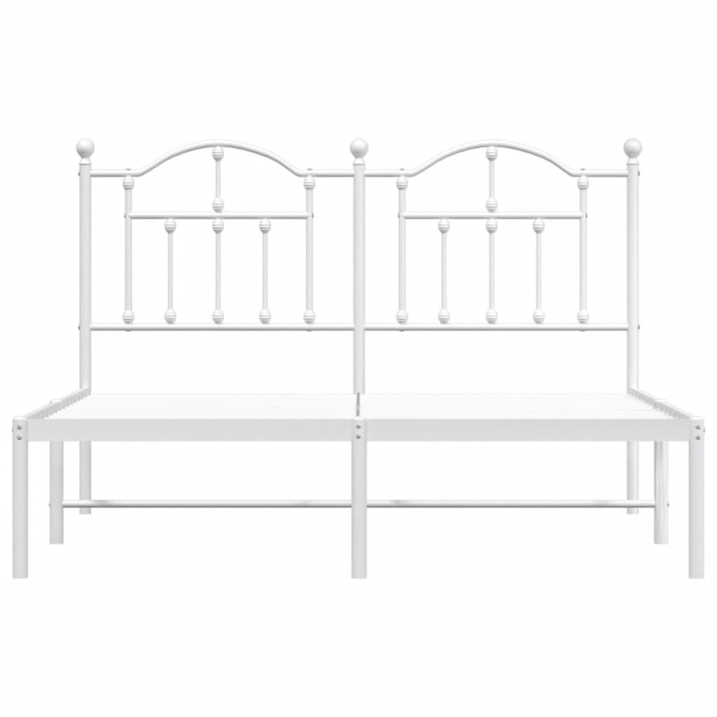 Estrutura de cama com cabeceira 140x190 cm metal branco