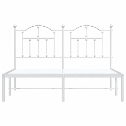 Estrutura de cama com cabeceira 140x190 cm metal branco