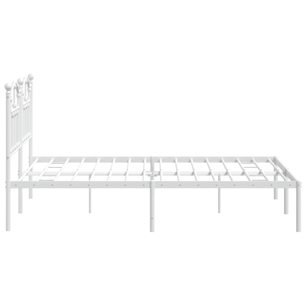 Estrutura de cama com cabeceira 140x190 cm metal branco