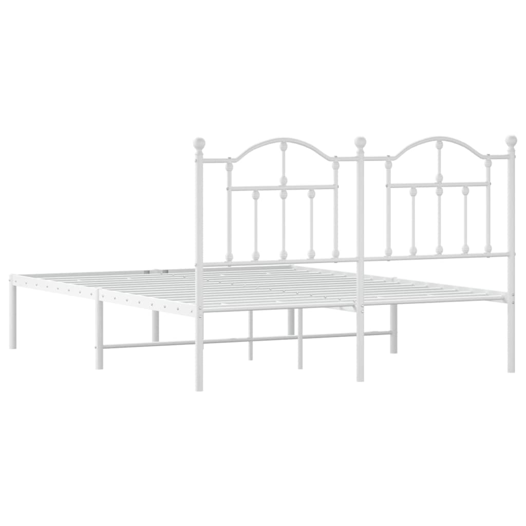 Estrutura de cama com cabeceira 140x190 cm metal branco