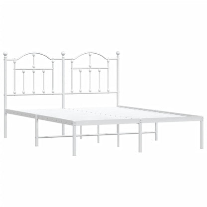 Estrutura de cama com cabeceira 140x200 cm metal branco